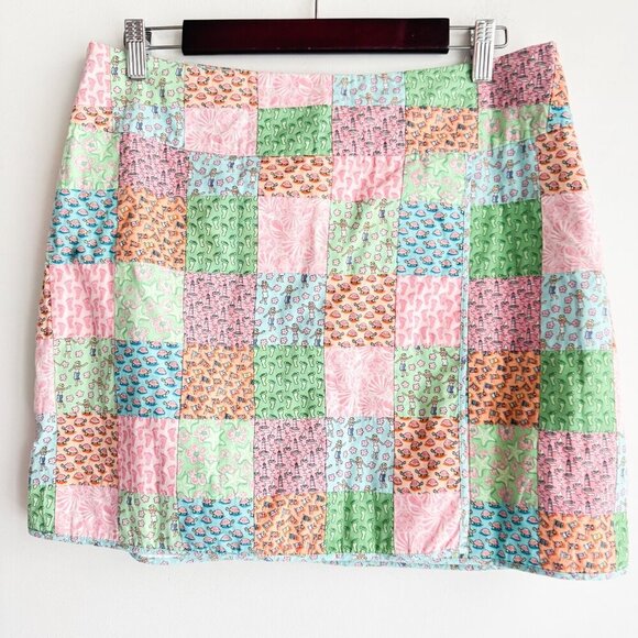 Vineyard Vines Pastel Patchwork Mini Skirt 10 - Picture 4 of 6